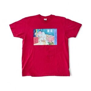 Supreme Bedroom T Shirt Red 100% Heavyweight Cotton F/W 18 Art by AUTO MOAI Sz L